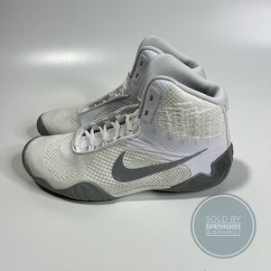Nike Tawa Flyknit Wrestling Shoes White/Silver CI2952-100 Size 10